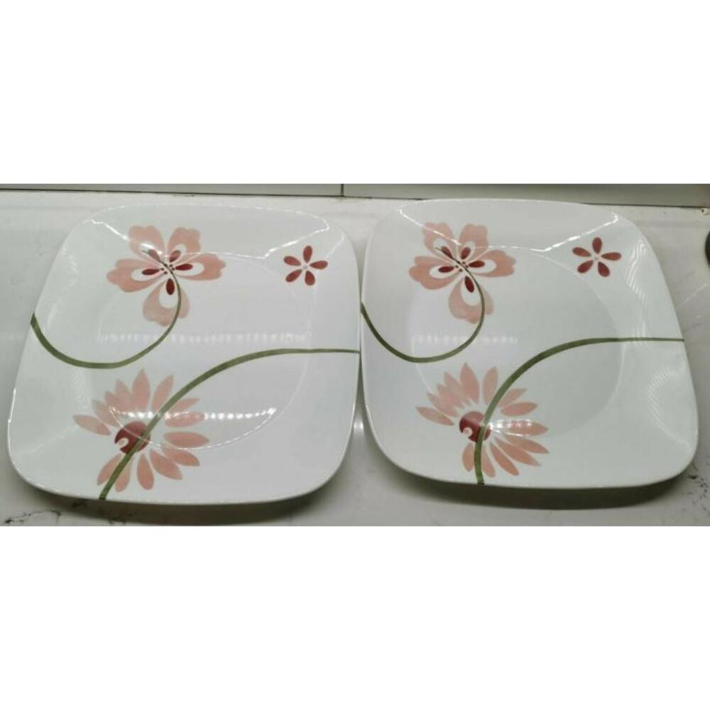 2 Corelle Pretty & Pink Dinner Plates Great Shape 10"